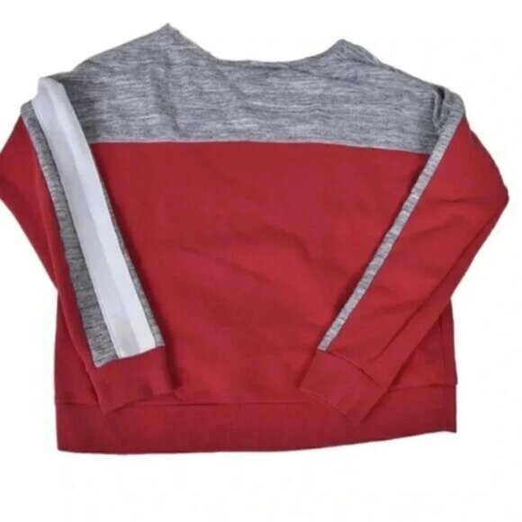 Victorias Secret PINK Pullover Sweatshirt Red Gray White Size Small - Picture 6 of 7